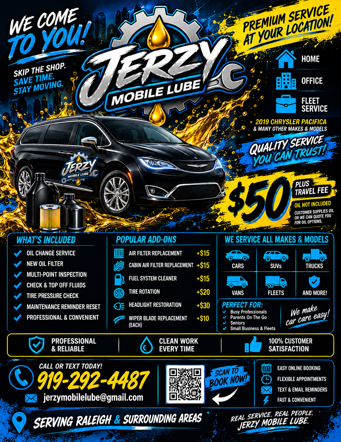 Jerzy Mobile Lube automotive branding and Chrysler Pacifica